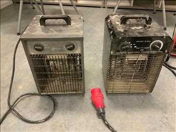Byggfläktar 1 st enfas 3 kw. 1 st 3 fas 5kw. Ej funktionstestad.