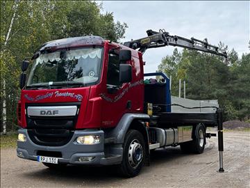 Kranbil DAF LF 290 FA | 2016 | Brädgårdsbil | Kranflak med vikbar baklyft