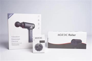 Massagekit - Mini Vibration Massage Device, Nordic Vibrating Massage Ball och Nordic Roller. Ny, Obruten förpackning.