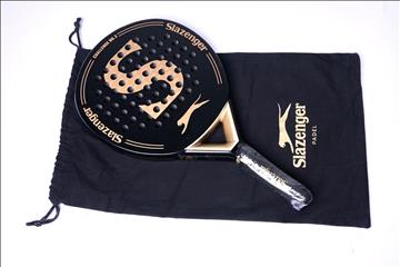 Padelrack - Slazenger Challenge No3 Black, med tillbehör 2 st wristband och 3 st overgrips