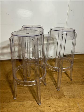 3 st barstolar kartell Charles Ghost 75x 29 cm 