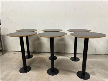 6 st bord metallfot svart Ø50 cm