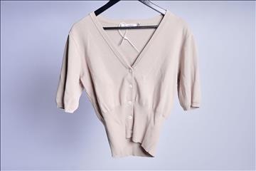 Stickad Kofta - Gestuz Mattheagz SS Rib Cardigan Beige - Strl XS (Nypris ca 1500 kr)