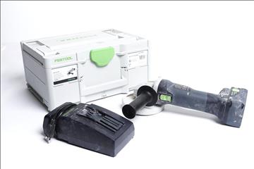 Festool Vinkelslip 18 V AGC 18-125 - inkl. batteri och förvaringslåda. Nypris ca 7423 kr.