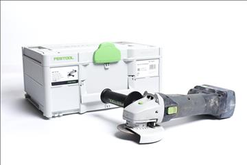 Festool Vinkelslip 18 V AGC 18-125 - inkl. batteri och förvaringslåda. Nypris ca 6277 kr.