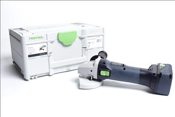 Festool Vinkelslip 18 V AGC 18-125 - inkl. batteri och förvaringslåda. Nypris ca 6277 kr.