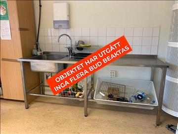 Rostfri Diskbänk med ho till vänster- OBJEKTET HAR UTGÅTT