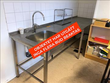 Rostfri Diskbänk med ho till vänster- OBJEKTET HAR UTGÅTT