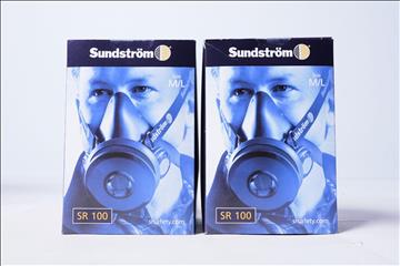 Halvmask, 2st - Sundström SR 100 stl M/L. Ny, Obruten förpackning.