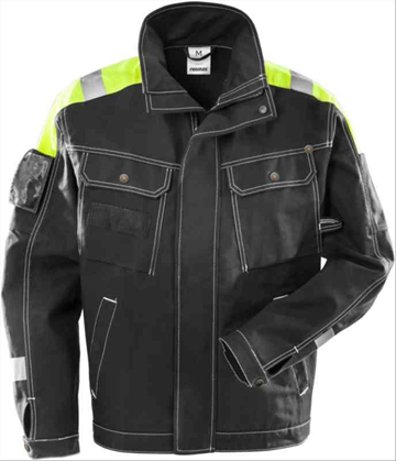 (NY) JACKA FRISTADS, FAS-447 90, SVART/GUL, STL. XL
