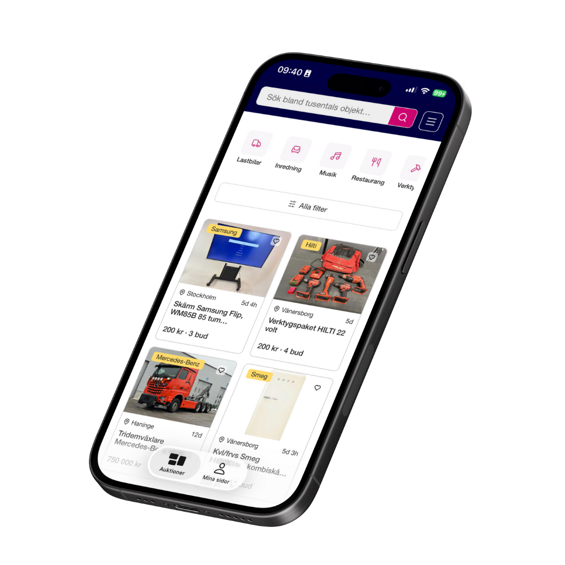Budi-appen på mobil